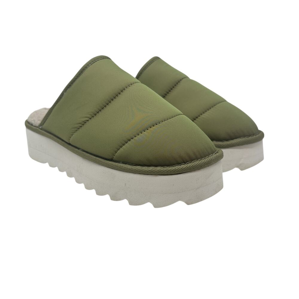 Anthropologie Maeve Puffy Platform‎ Slippers Green Size Large US 10 11